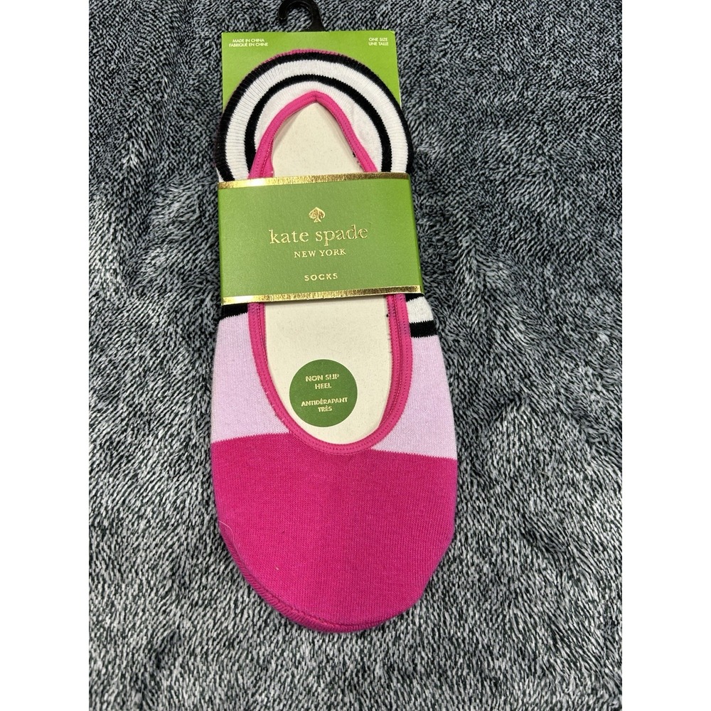 Kate Spade Non-Slip Heel Socks Women's One Size Multicolor Striped (C6)